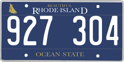 RI license plate 927304