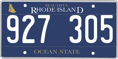 RI license plate 927305