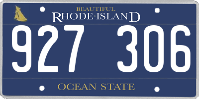 RI license plate 927306