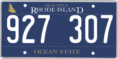 RI license plate 927307