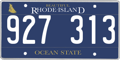 RI license plate 927313