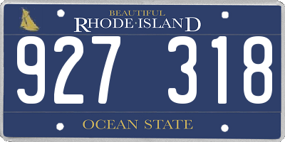 RI license plate 927318