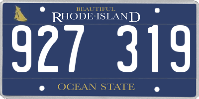 RI license plate 927319