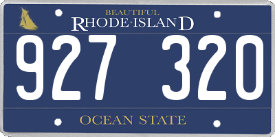 RI license plate 927320