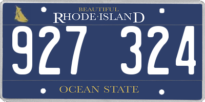 RI license plate 927324