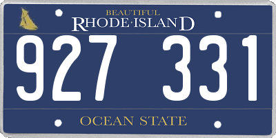 RI license plate 927331