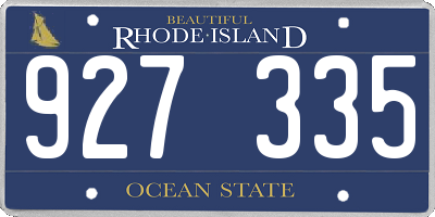 RI license plate 927335
