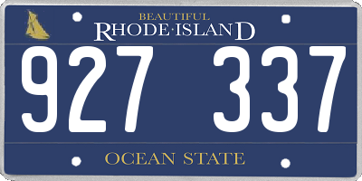 RI license plate 927337