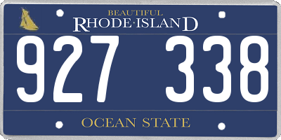 RI license plate 927338