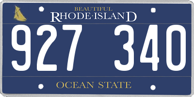 RI license plate 927340
