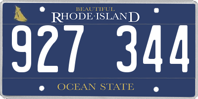 RI license plate 927344