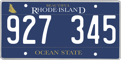 RI license plate 927345