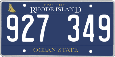 RI license plate 927349