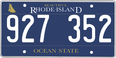 RI license plate 927352