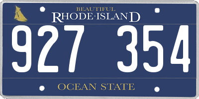 RI license plate 927354
