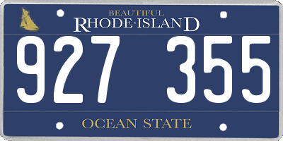 RI license plate 927355