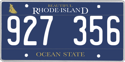 RI license plate 927356