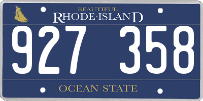 RI license plate 927358