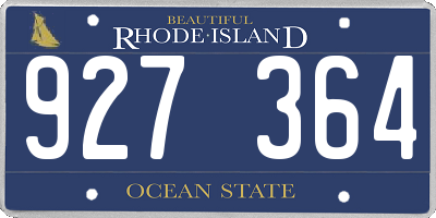 RI license plate 927364