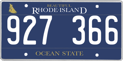 RI license plate 927366