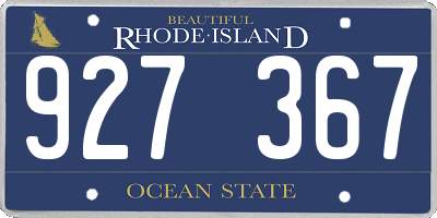 RI license plate 927367