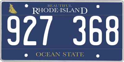 RI license plate 927368
