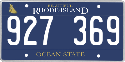 RI license plate 927369