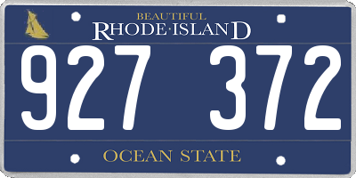 RI license plate 927372