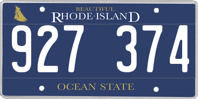 RI license plate 927374