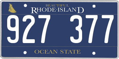 RI license plate 927377