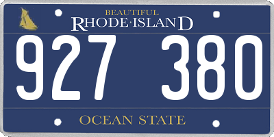 RI license plate 927380