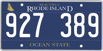 RI license plate 927389