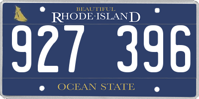 RI license plate 927396