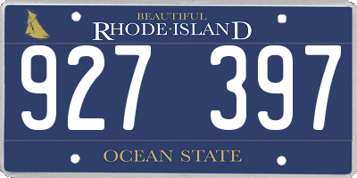 RI license plate 927397