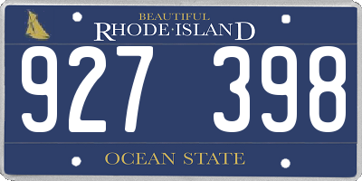 RI license plate 927398