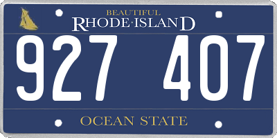 RI license plate 927407