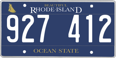 RI license plate 927412