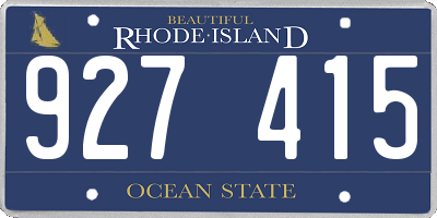 RI license plate 927415