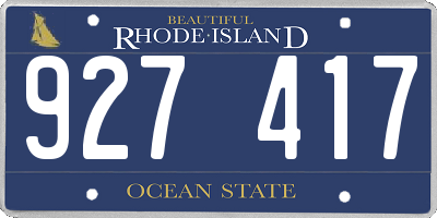 RI license plate 927417