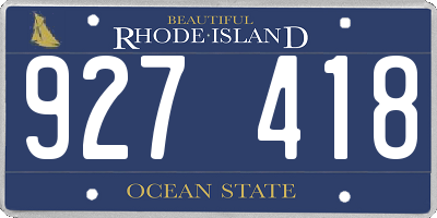 RI license plate 927418