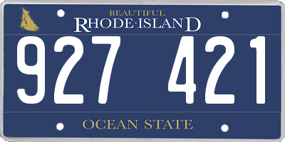 RI license plate 927421