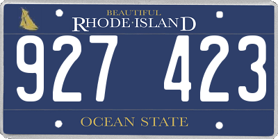 RI license plate 927423