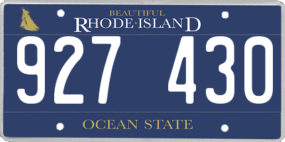 RI license plate 927430