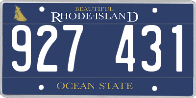 RI license plate 927431