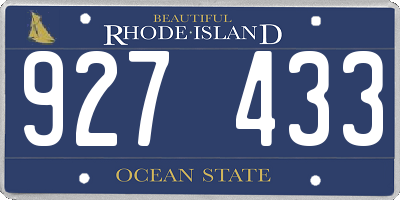 RI license plate 927433
