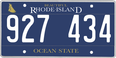 RI license plate 927434