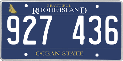RI license plate 927436