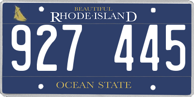 RI license plate 927445
