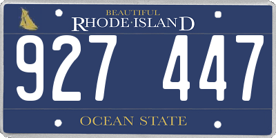 RI license plate 927447