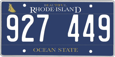 RI license plate 927449